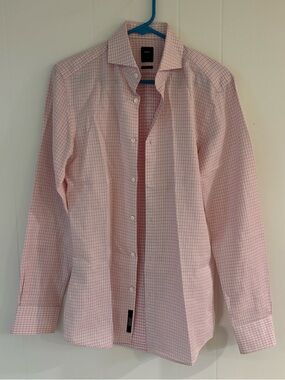 Boss Pink Windowpane Men's Dress Shirt